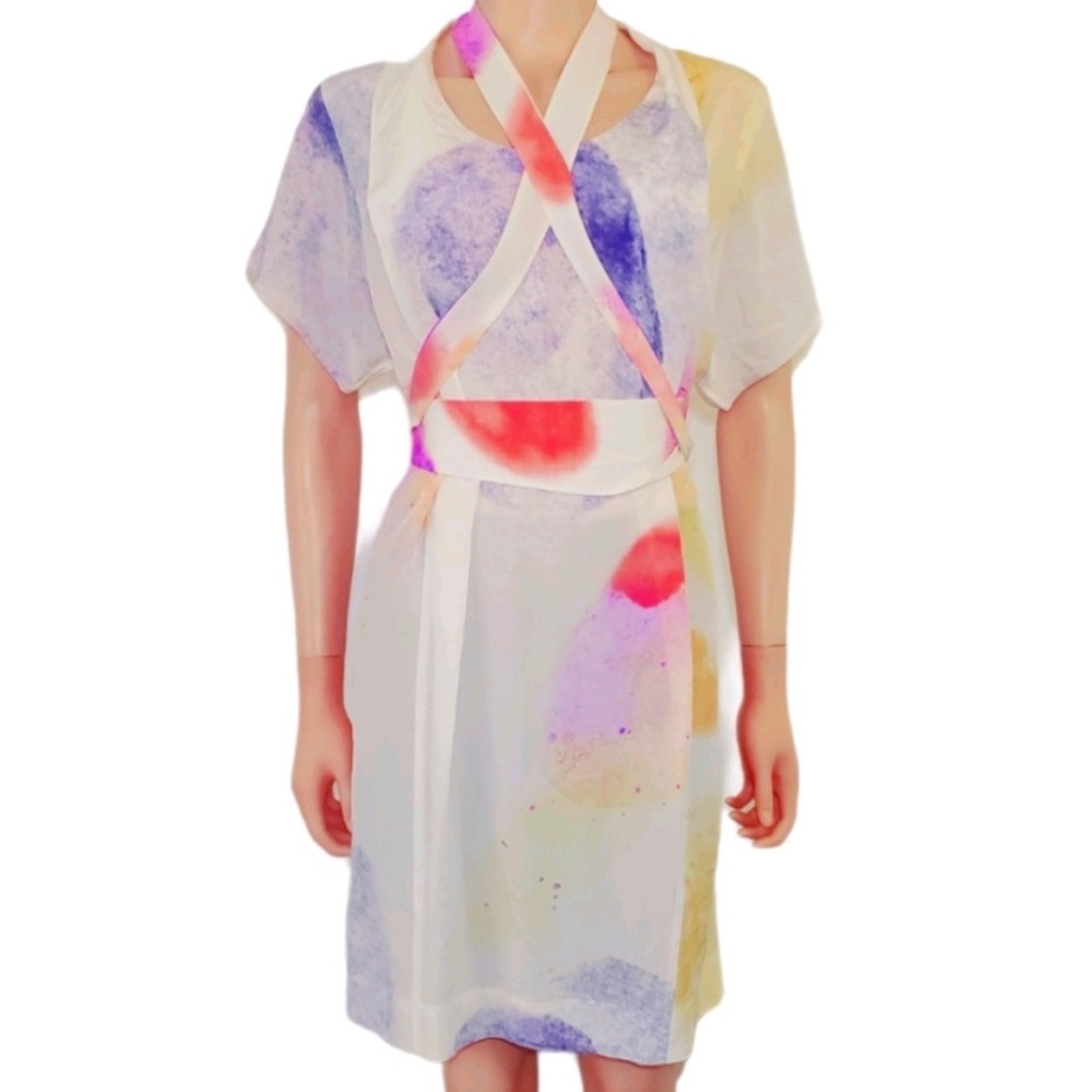 Wilfred | Aritizia Silk Watercolor Sheath Dress - Picture 2 of 11